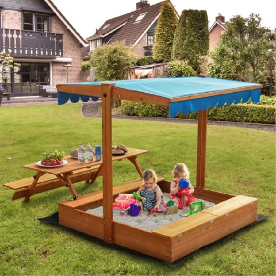 Kids Outdoor Bench - Kotak pasir kayu untuk anak-anak di
