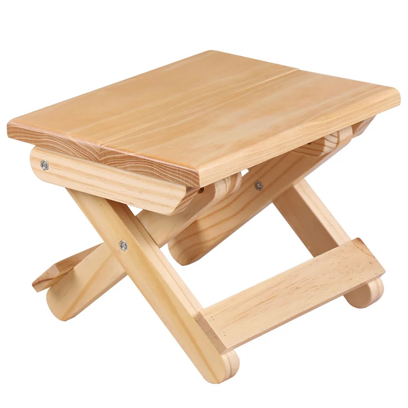 Kids Outdoor Bench - Bangku lipat kayu pinus portabel, furnitur