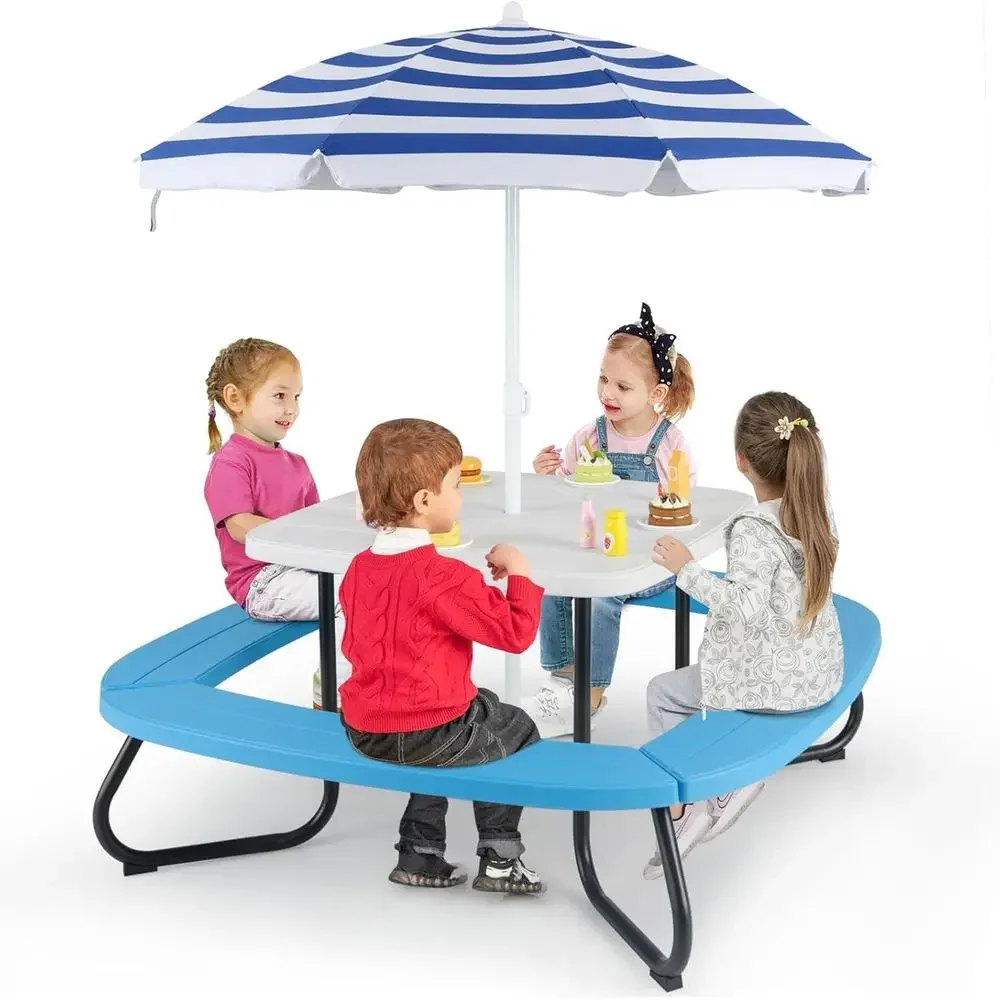 Kids Outdoor Bench - Meja Piknik Anak 8 Orang dengan