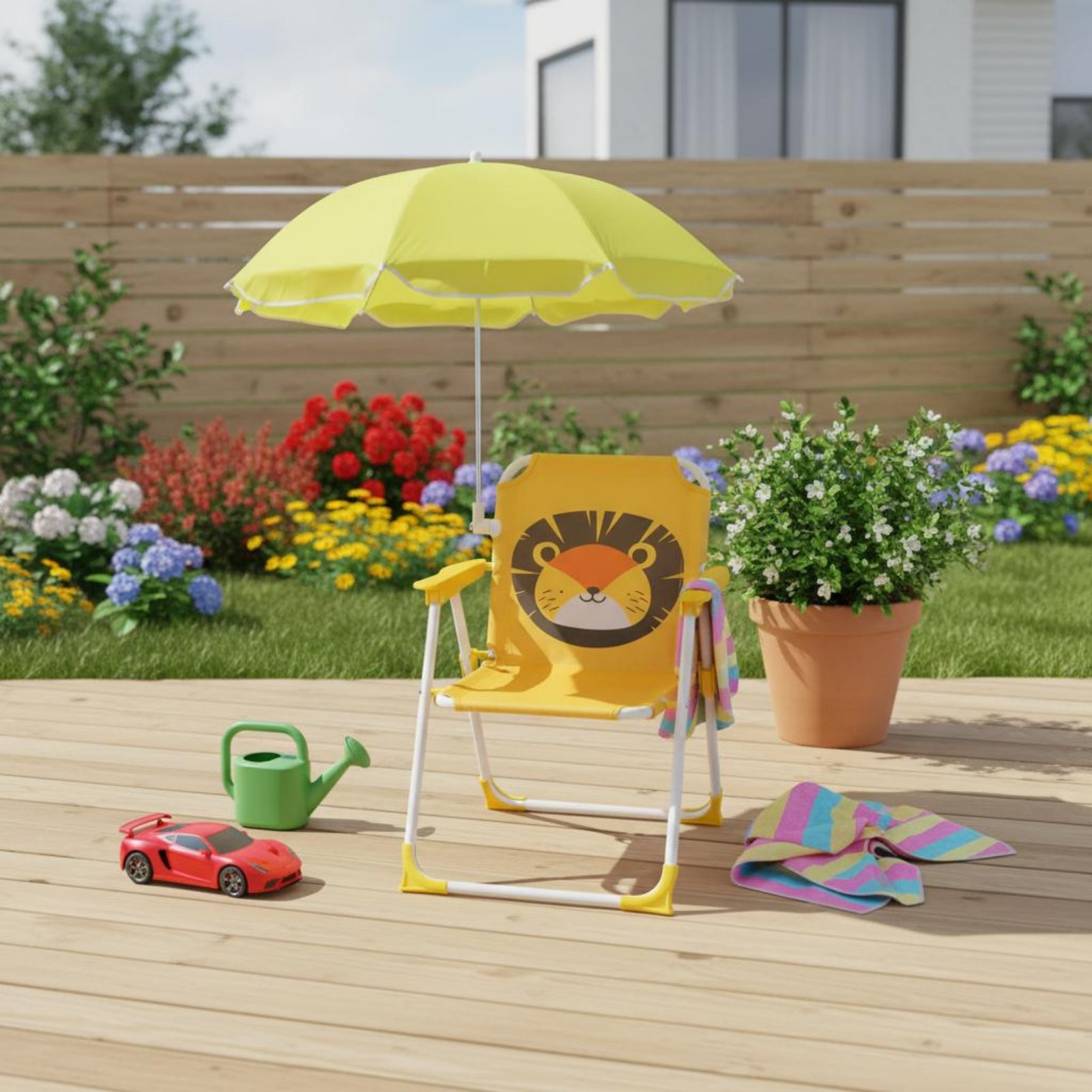 Kids Outdoor Umbrella Chair - Kursi Pantai Anak dengan Payung Desain