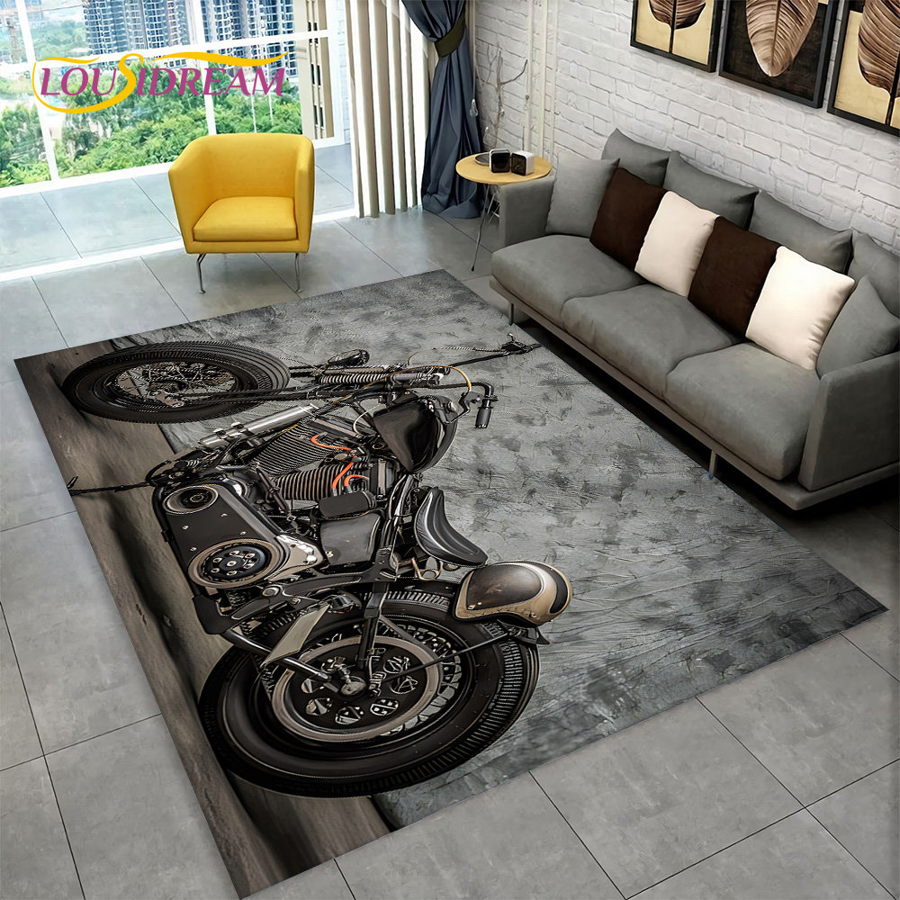 Kids Outdoor Lounge - 3D Retro Antik Motor Luas Karpet
