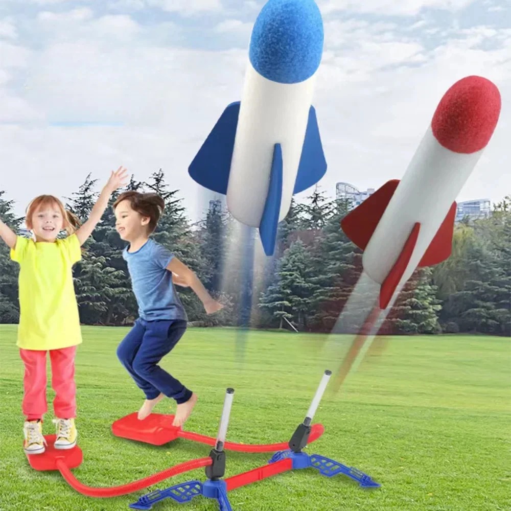 Kids Outdoor Toys B&Q - Pompa Kaki Roket Luar Ruangan B