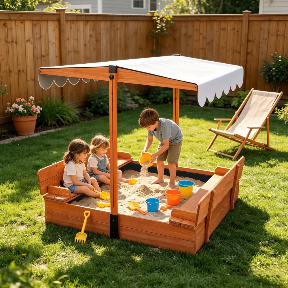 Kotak Pasir Kayu Anak-Anak den - Kids Outdoor Bench ulasan dan harga