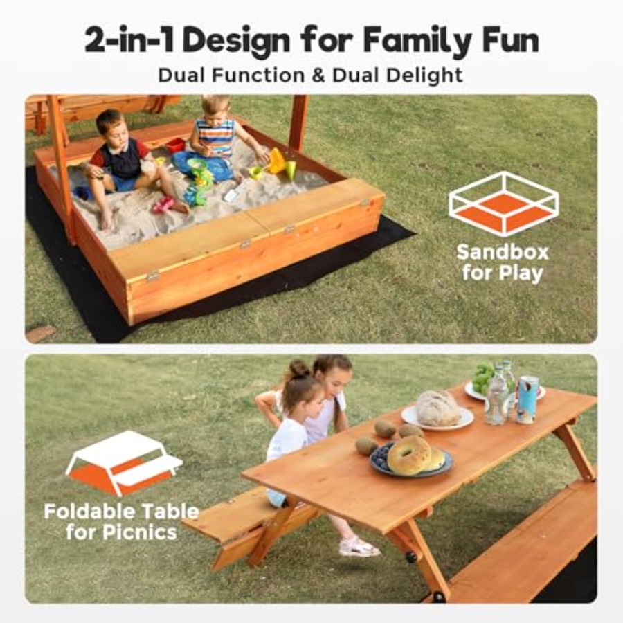 Kotak pasir kayu untuk anak-an - Kids Outdoor Bench ulasan dan harga