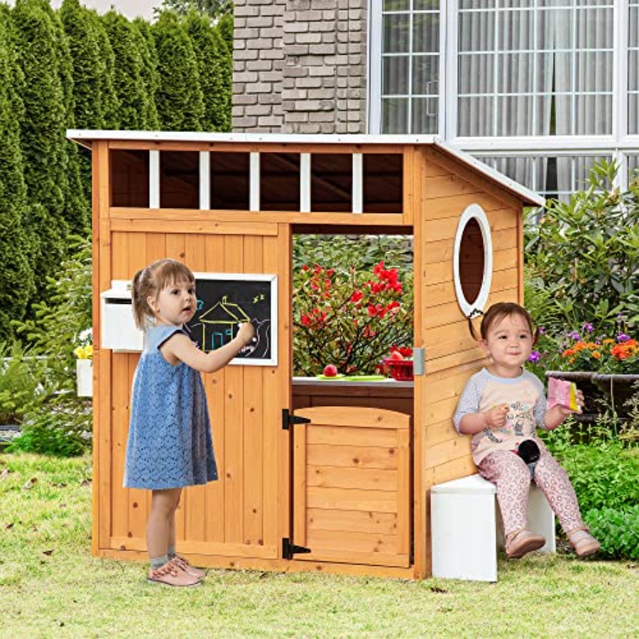 Rumah Mainan Kayu Luar Ruangan - Kids Outdoor Bench ulasan dan harga