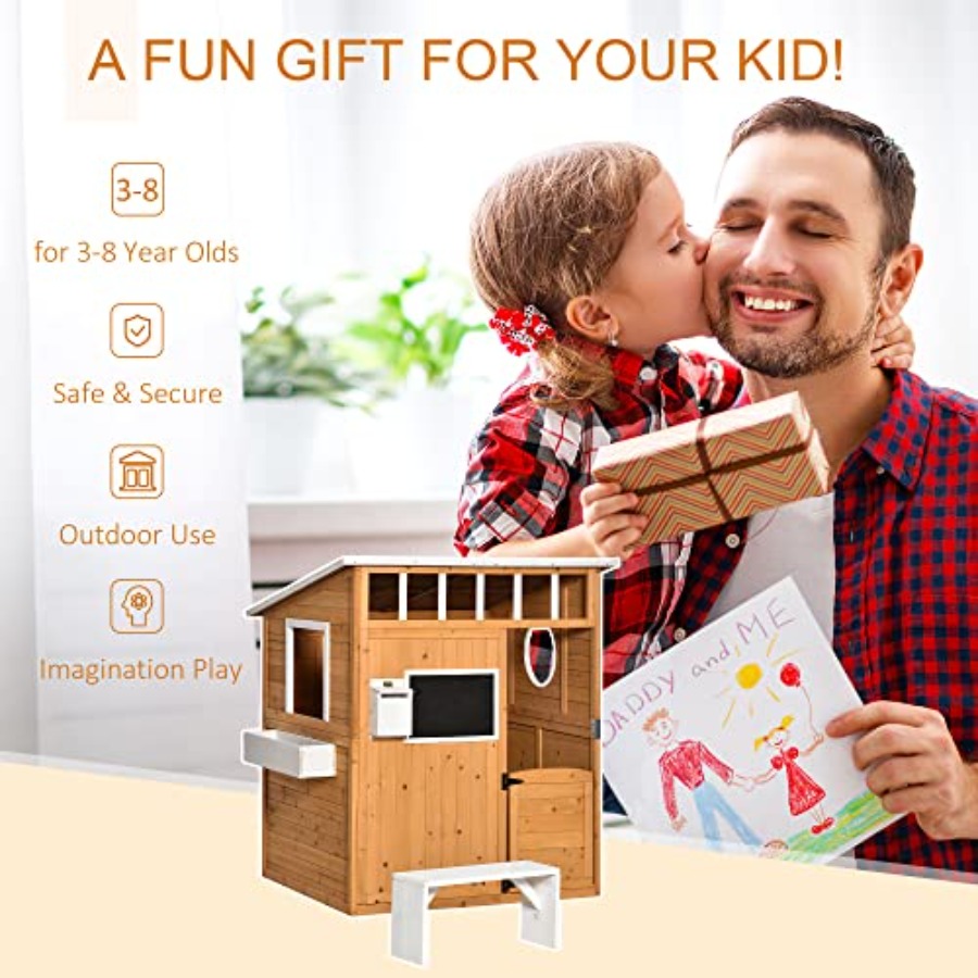 Rumah Mainan Kayu Luar Ruangan - Kids Outdoor Bench ulasan dan harga