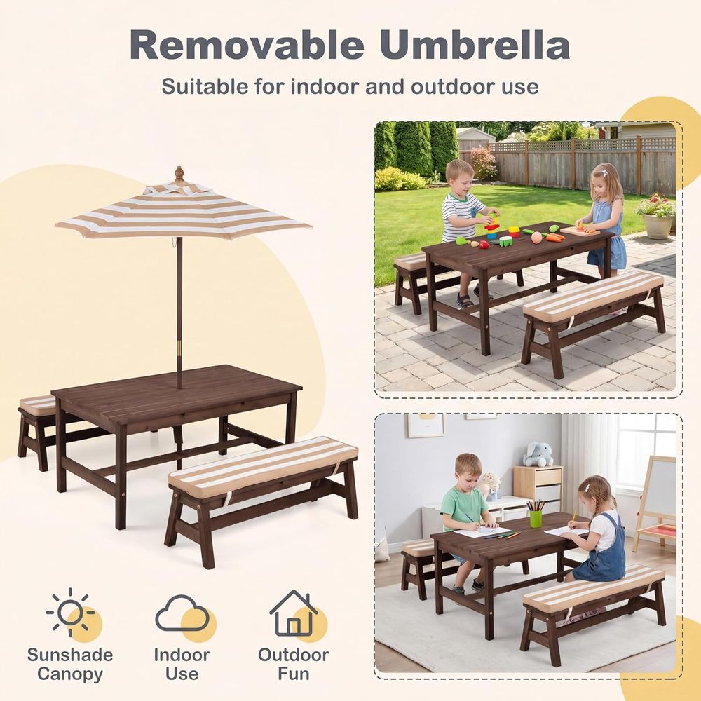 Meja Piknik Anak, Meja Besar 4 - Kids Outdoor Bench ulasan dan harga