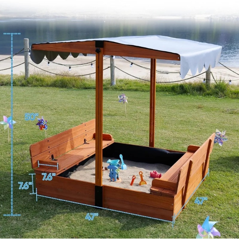 Kotak Pasir Anak dari Kayu den - Kids Outdoor Bench ulasan dan harga