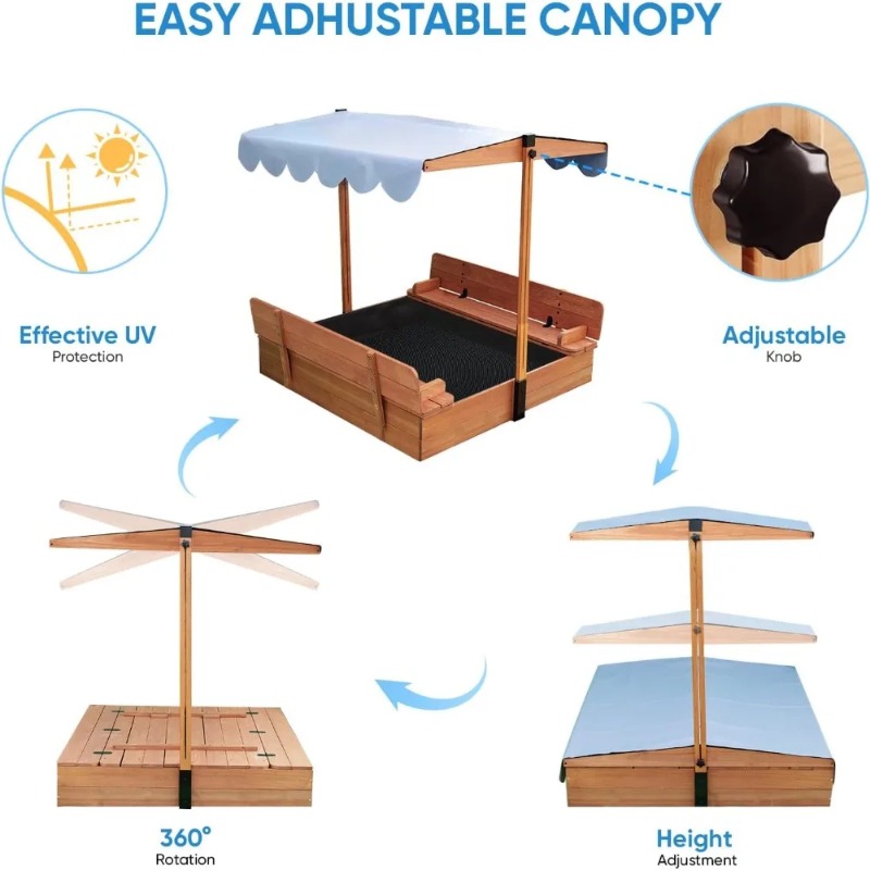 Kotak Pasir Anak dari Kayu den - Kids Outdoor Bench ulasan dan harga