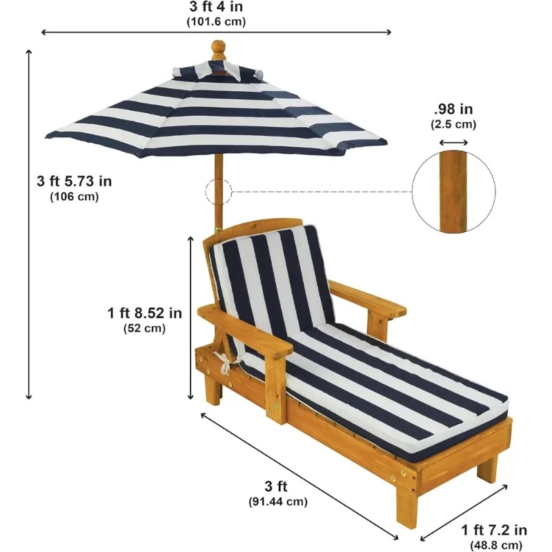 Kursi Santai Kayu Luar Ruangan - Kids Outdoor Umbrella Chair ulasan dan harga