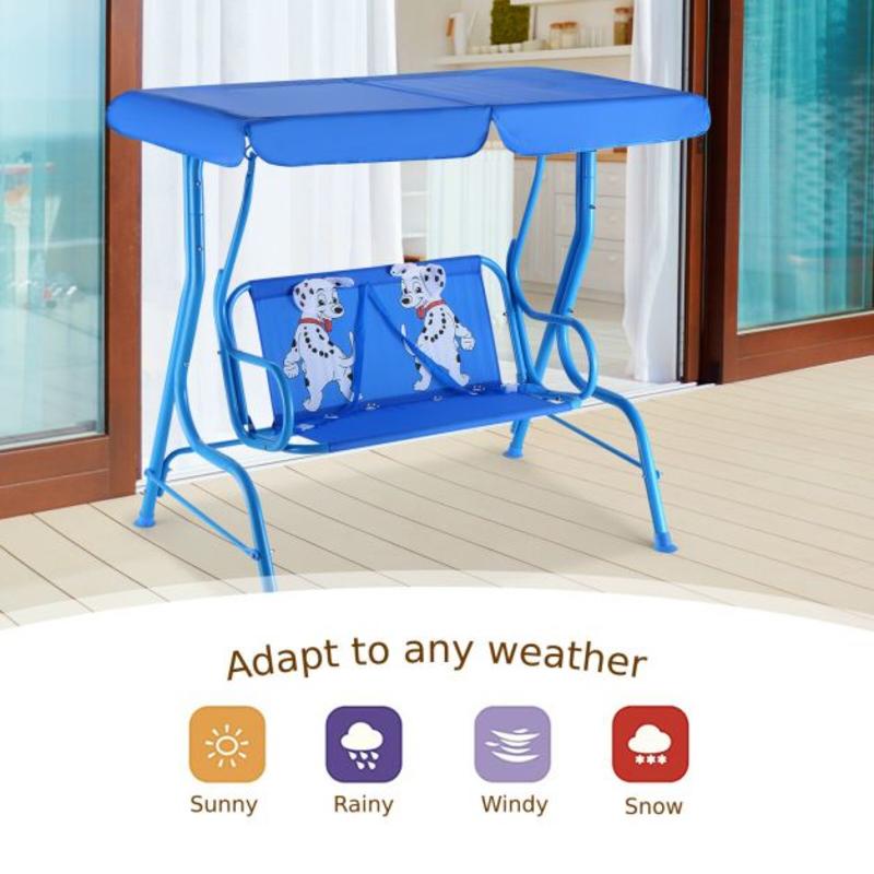 Ayunan Taman Anak dengan Kanop - Kids Outdoor Bench ulasan dan harga