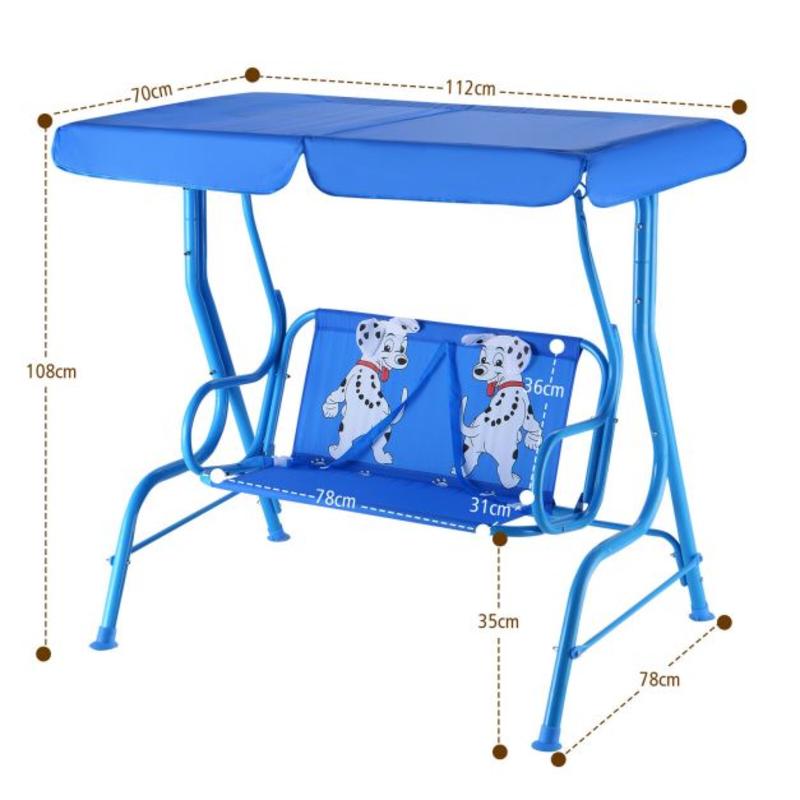 Ayunan Taman Anak dengan Kanop - Kids Outdoor Bench ulasan dan harga