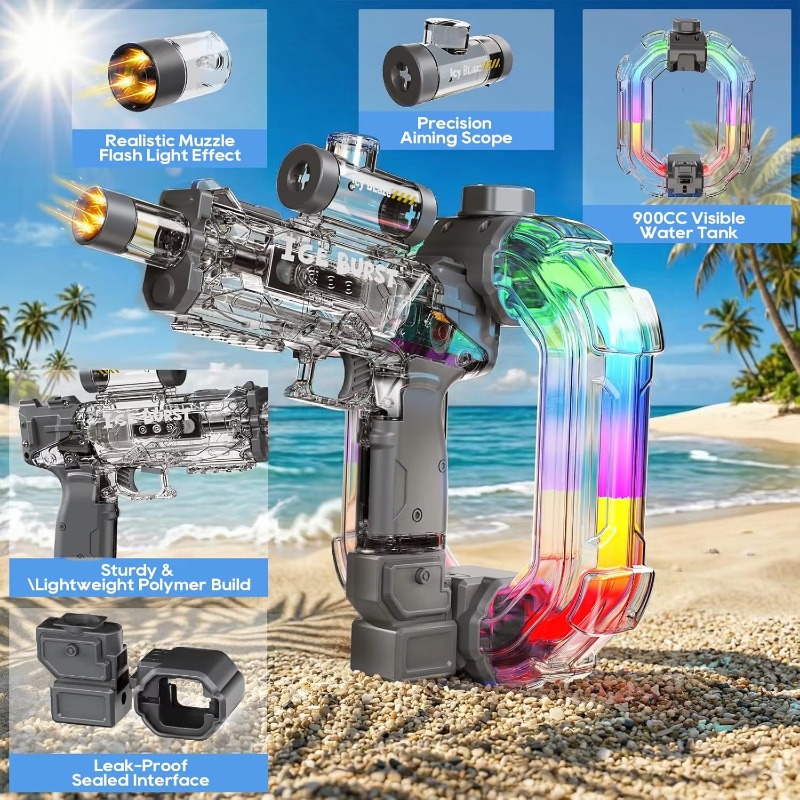 Pistol Air Listrik Berbentuk C - Water Gun Soaker ulasan dan harga