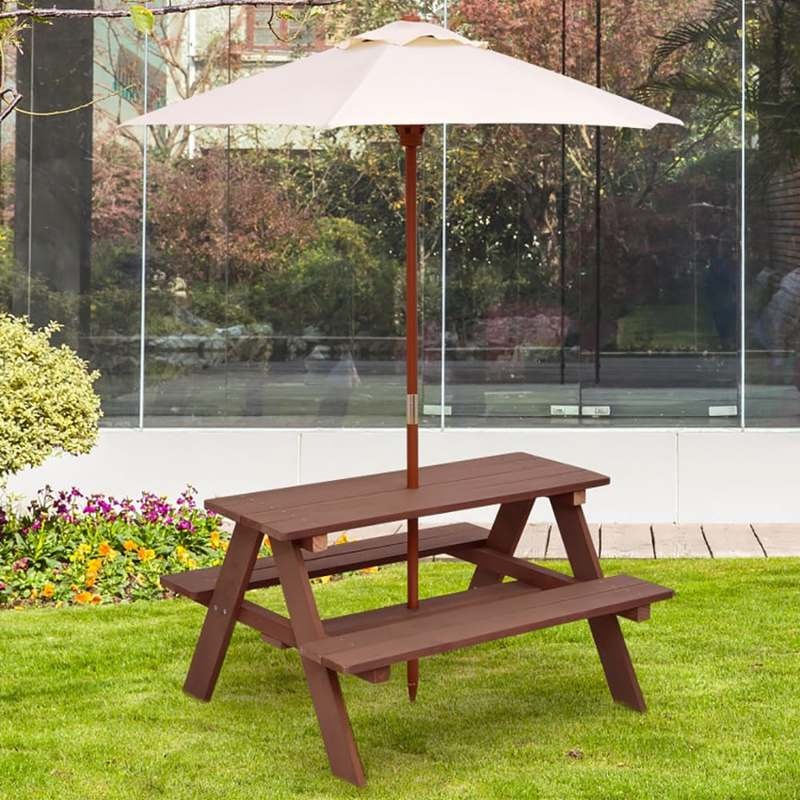 Set Meja Piknik Anak 4 Kursi L - Kids Outdoor Bench ulasan dan harga